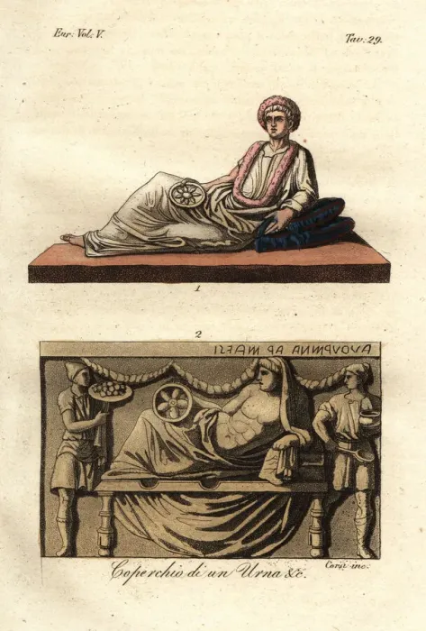 Framed Print : Figures of the dead from Etruscan furereal urns Framed Print : Figures of the dead from Etruscan furereal urns