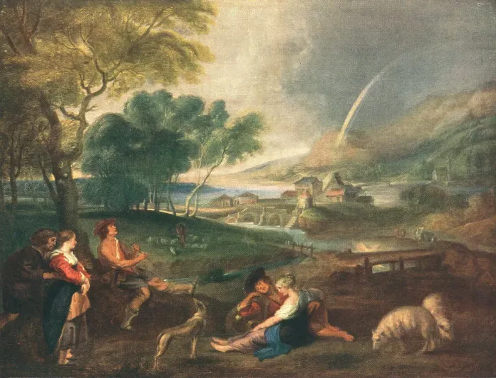 Framed Print : Figures By A River