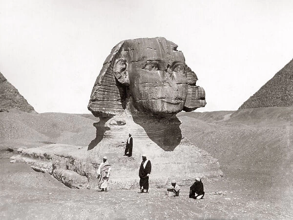 Figures at the Sphinx, Cairo, Egypt, c. 1880 s