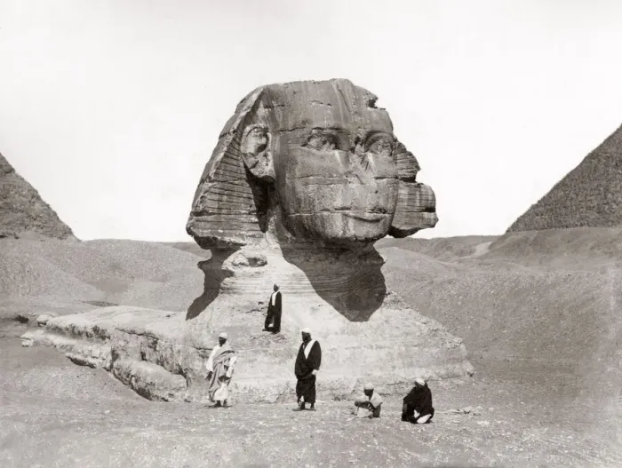 Framed Print : Figures at the Sphinx, Cairo, Egypt, c. 1880 s Framed Print : Figures at the Sphinx, Cairo, Egypt, c. 1880 s