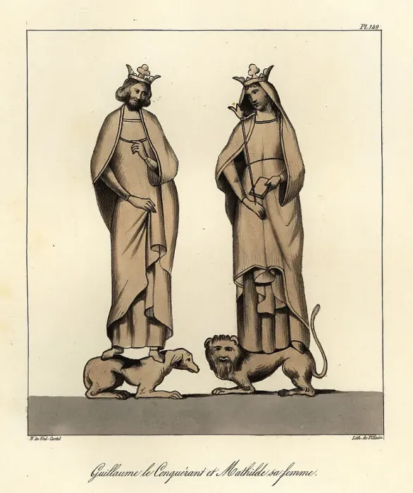 Framed Print : Figures of William the Conqueror and wife Matilda of Flanders Framed Print : Figures of William the Conqueror and wife Matilda of Flanders