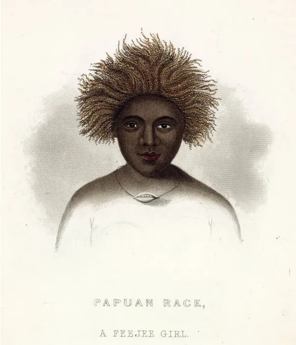 Framed Print : Fiji: a native girl. Date: circa 1850 Framed Print : Fiji: a native girl. Date: circa 1850