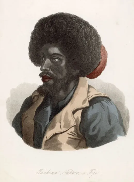 Framed Print : Fiji: Tomboua Nakoro, a native of the islands Date: 1855 Framed Print : Fiji: Tomboua Nakoro, a native of the islands Date: 1855