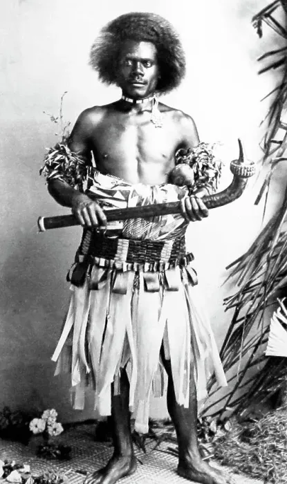 Framed Print : Fijian dancer, Fiji, Victorian period Framed Print : Fijian dancer, Fiji, Victorian period