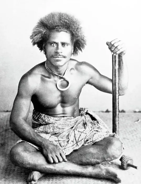 Framed Print : Fijian Warrior, Fiji, Victorian period Framed Print : Fijian Warrior, Fiji, Victorian period