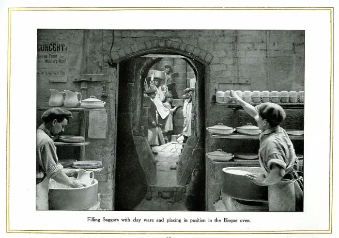 Framed Print : Filling saggers with clay ware, Alfred Meakin Framed Print : Filling saggers with clay ware, Alfred Meakin