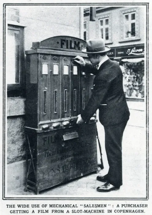 Framed Print : Film bought from a slot-machine 1928 Framed Print : Film bought from a slot-machine 1928