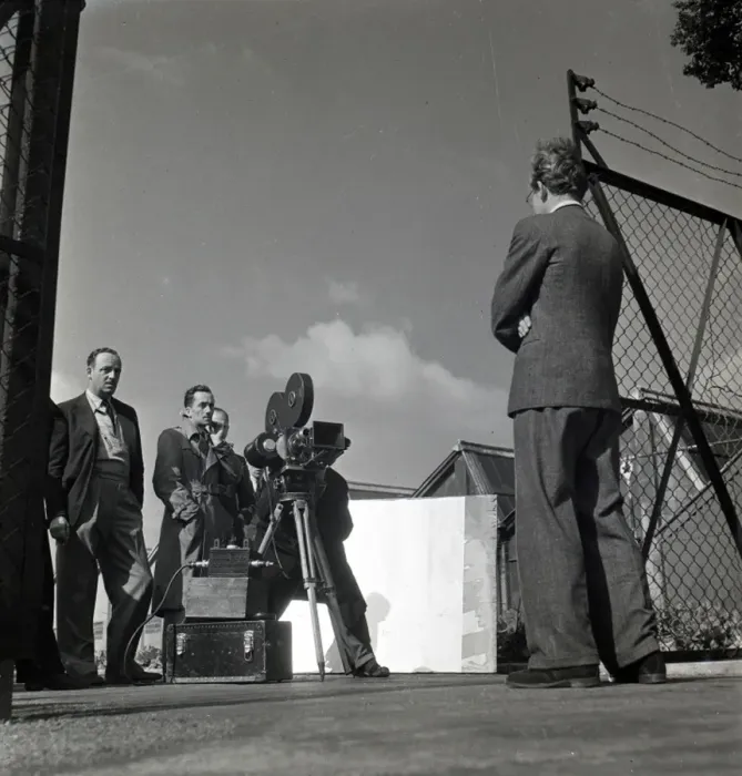 Framed Print : Film crew at work on The First of the Few Framed Print : Film crew at work on The First of the Few