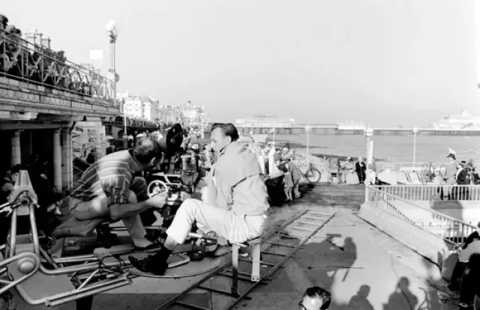Framed Print : Filming of Half a Sixpence, Eastbourne, Sussex Framed Print : Filming of Half a Sixpence, Eastbourne, Sussex