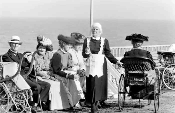 Framed Print : Filming of Half a Sixpence, Eastbourne, Sussex Framed Print : Filming of Half a Sixpence, Eastbourne, Sussex