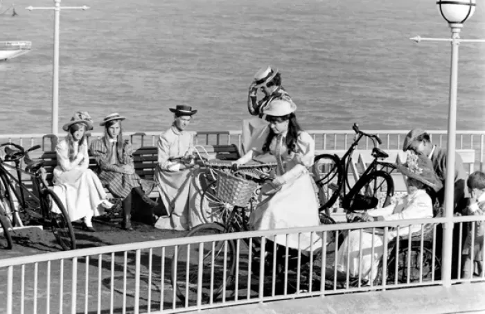 Framed Print : Filming of Half a Sixpence, Eastbourne, Sussex Framed Print : Filming of Half a Sixpence, Eastbourne, Sussex