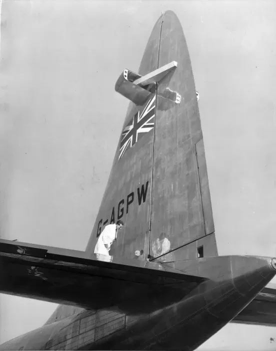 Framed Print : The fin of the sole Bristol Brabazon G-AGPW Framed Print : The fin of the sole Bristol Brabazon G-AGPW