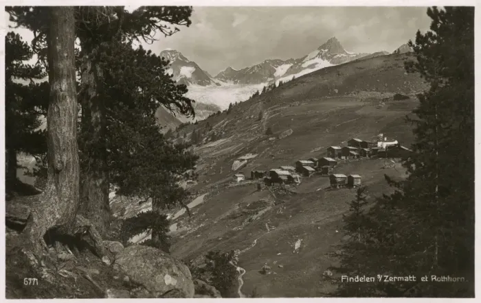Framed Print : Findelen, a hillside village near Zermatt, Switzerland Framed Print : Findelen, a hillside village near Zermatt, Switzerland
