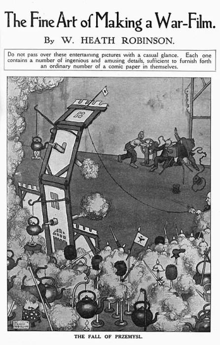 Framed Print : The Fine Art of Making a War-Film by Heath Robinson, WW1 Framed Print : The Fine Art of Making a War-Film by Heath Robinson, WW1