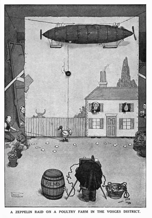 Framed Print : The Fine Art of Making a War-Film by Heath Robinson, WW1 Framed Print : The Fine Art of Making a War-Film by Heath Robinson, WW1