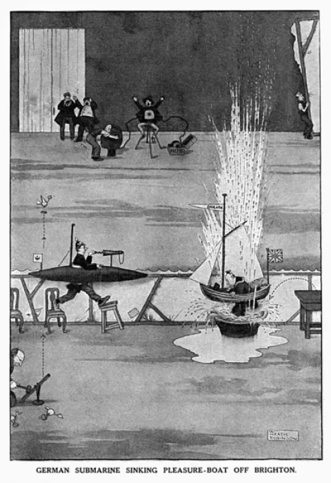 Framed Print : The Fine Art of Making a War-Film by Heath Robinson, WW1 Framed Print : The Fine Art of Making a War-Film by Heath Robinson, WW1