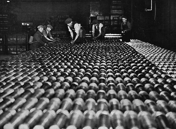 Finished shells in a munitions factory, 1939