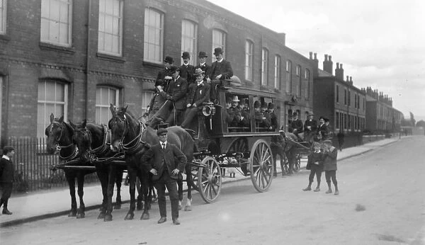 Finishers on conveyance in front of hat factory