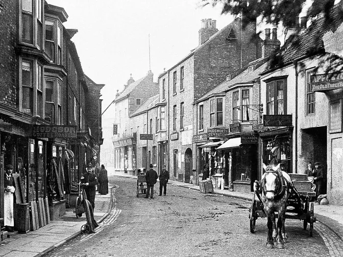 Framed Print : Finkle Steet Thirsk Victorian period Framed Print : Finkle Steet Thirsk Victorian period
