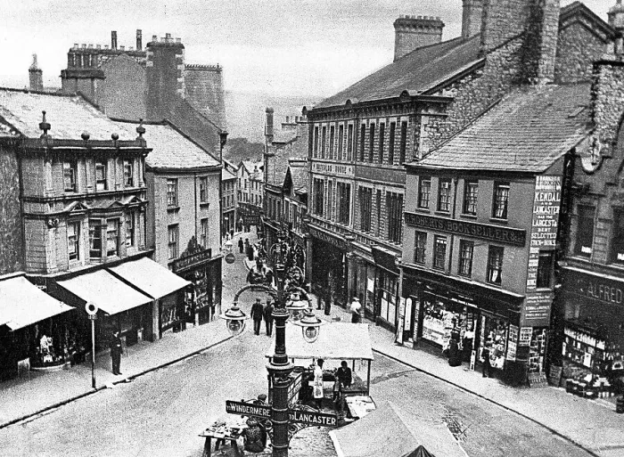 Framed Print : Finkle Street Kendal Victorian period Framed Print : Finkle Street Kendal Victorian period