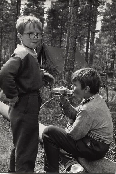 Finnish boy scouts at camp