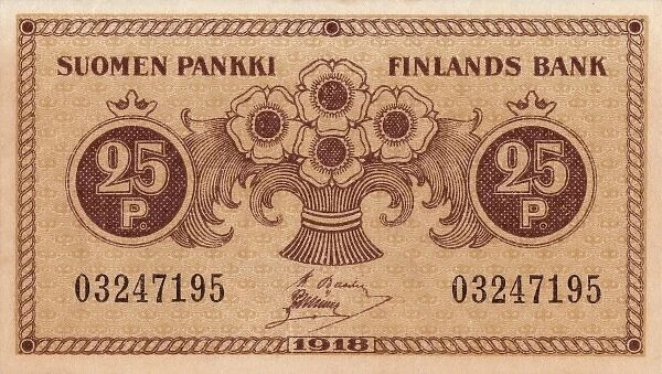 Twenty five Finnish Penni