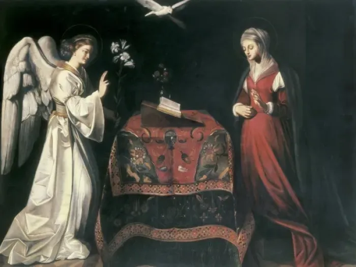 Framed Print : FINSON, Louis (1580-1617). The Annunciation Framed Print : FINSON, Louis (1580-1617). The Annunciation