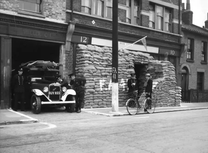 Framed Print : Fire alam post, Cooks Road, Vauxhall, WW2 Framed Print : Fire alam post, Cooks Road, Vauxhall, WW2