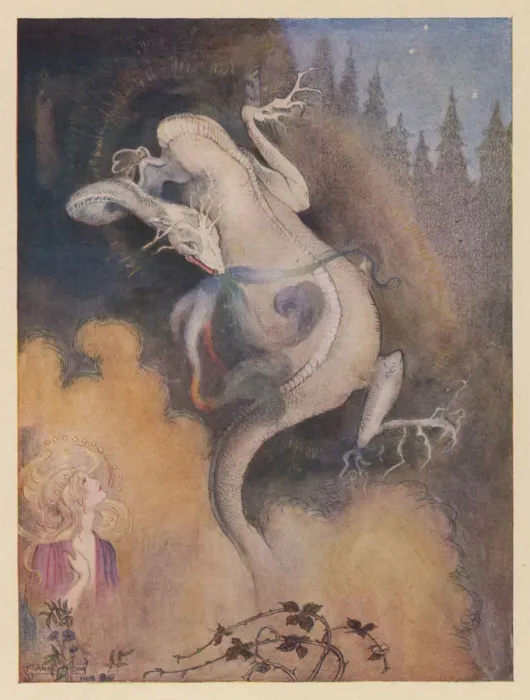 Framed Print : A fire-breathing dragon by Florence Mary Anderson Framed Print : A fire-breathing dragon by Florence Mary Anderson