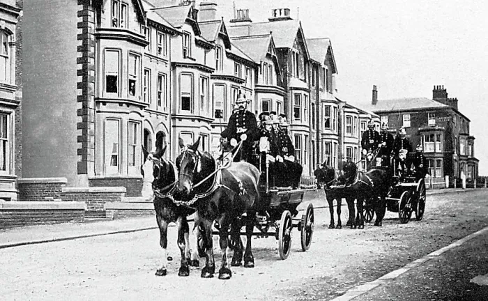 Framed Print : Fire Brigade, Blackpool early 1900's Framed Print : Fire Brigade, Blackpool early 1900's