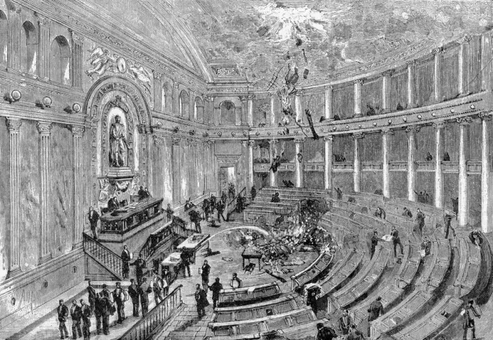 Framed Print : FIRE IN CHAMBER, ROME Framed Print : FIRE IN CHAMBER, ROME