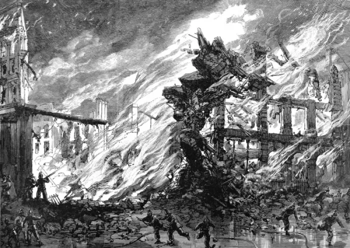 Framed Print : Fire in Clerkenwell, London, 1885 Framed Print : Fire in Clerkenwell, London, 1885