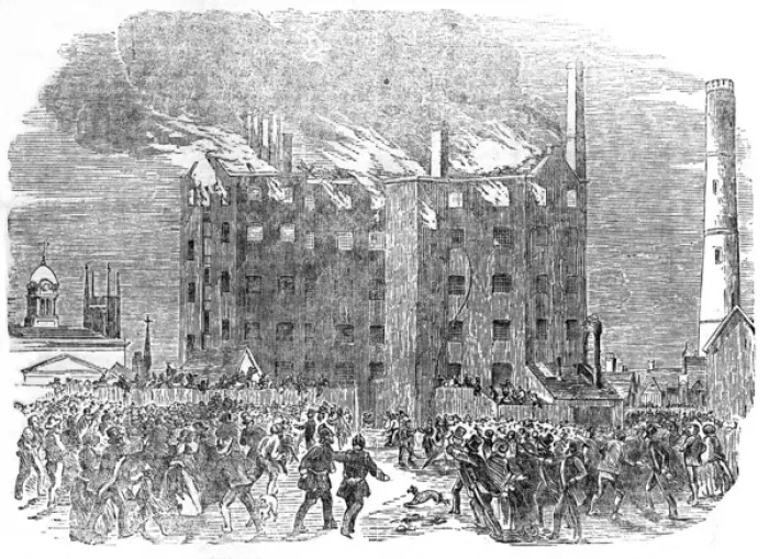 Framed Print : Fire at Derby silk mill Framed Print : Fire at Derby silk mill