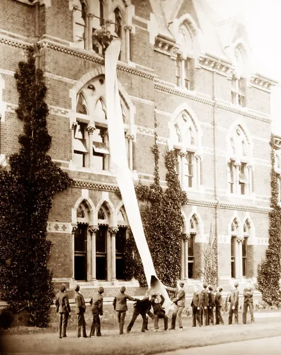 Framed Print : Fire drill, Rusell Hill Schools, Purley, Victorian period Framed Print : Fire drill, Rusell Hill Schools, Purley, Victorian period