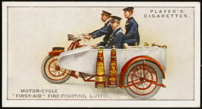 Framed Print : Fire Motor-Cycle / Sidecar Framed Print : Fire Motor-Cycle / Sidecar