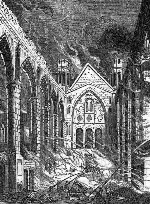 Framed Print : Fire in Parliament