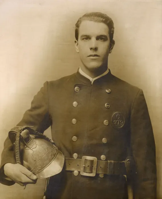 Framed Print : Fire Station Officer Soggee in studio photograph Framed Print : Fire Station Officer Soggee in studio photograph