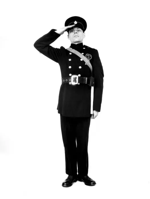 Framed Print : Firefighter wearing NFS uniform, WW2 Framed Print : Firefighter wearing NFS uniform, WW2