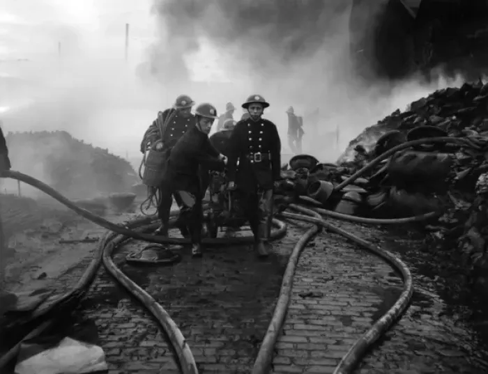 Framed Print : Firefighters in action, Mitre Wharf, Scrubs Lane, NW10 Framed Print : Firefighters in action, Mitre Wharf, Scrubs Lane, NW10