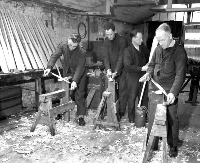 Framed Print : Firefighters doing productive work in lull period, WW2
