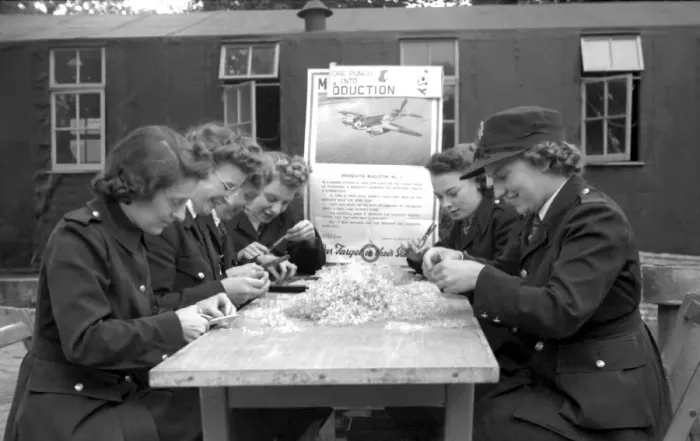 Framed Print : Firefighters doing productive work in lull period, WW2 Framed Print : Firefighters doing productive work in lull period, WW2