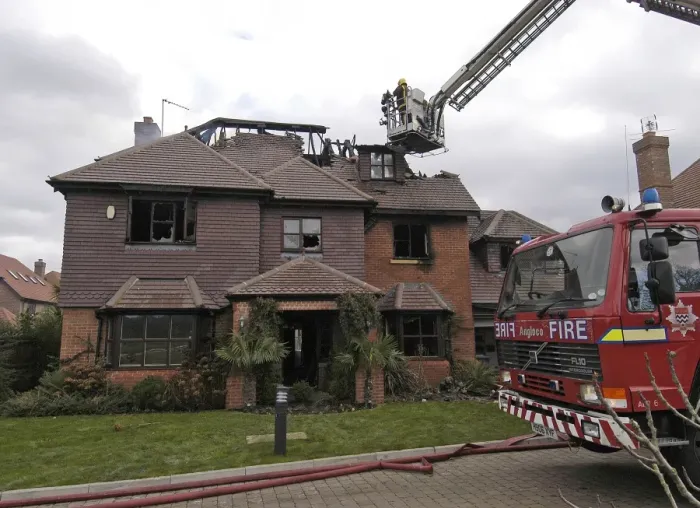 Framed Print : Firefighters respond to a house fire in Enfield Framed Print : Firefighters respond to a house fire in Enfield