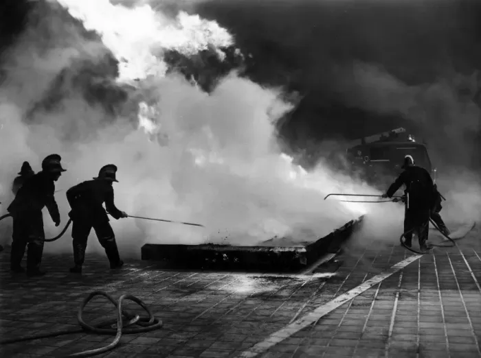 Framed Print : Firefighters training at Lambeth HQ Framed Print : Firefighters training at Lambeth HQ