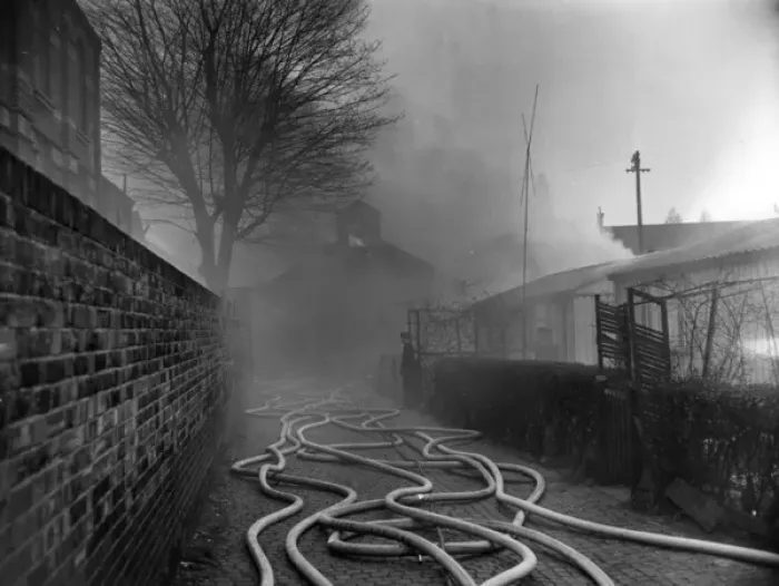 Framed Print : Firefighters at Wansdown Place, London SW6 Framed Print : Firefighters at Wansdown Place, London SW6