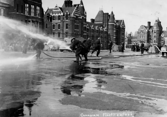 Framed Print : Firefighting drill open day Framed Print : Firefighting drill open day