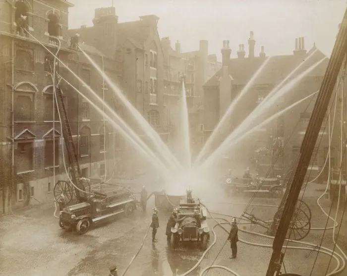 Framed Print : Firefighting training display at Southwark Headquarters Framed Print : Firefighting training display at Southwark Headquarters