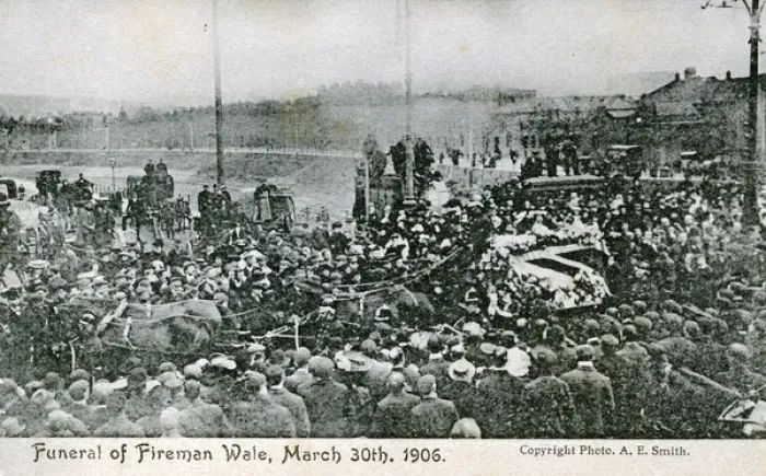 Framed Print : Fireman Wale - Funeral Procession, Bristol, Bristol County Framed Print : Fireman Wale - Funeral Procession, Bristol, Bristol County