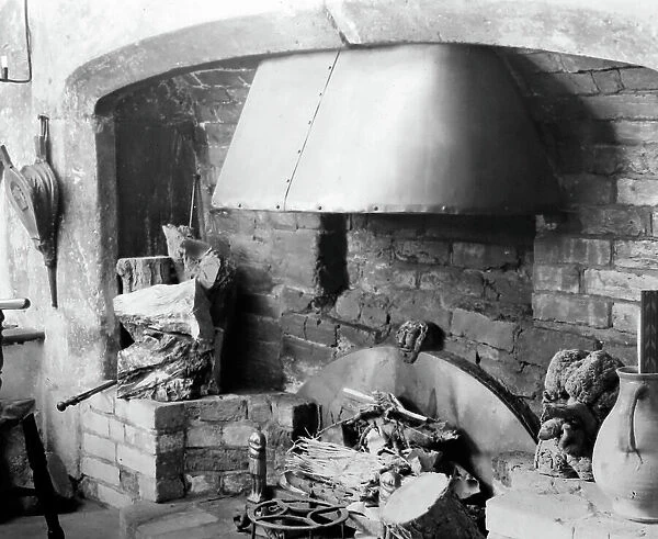 Fireplace at Barnwells House, Cerne Abass, early 1900s