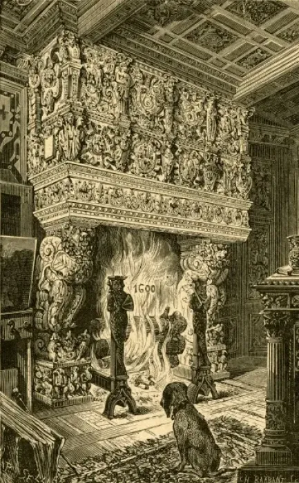 Framed Print : Fireplace of the Hotel Terre Neuve Framed Print : Fireplace of the Hotel Terre Neuve