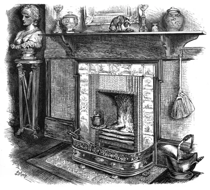 Framed Print : Fireplace / Scribners Framed Print : Fireplace / Scribners